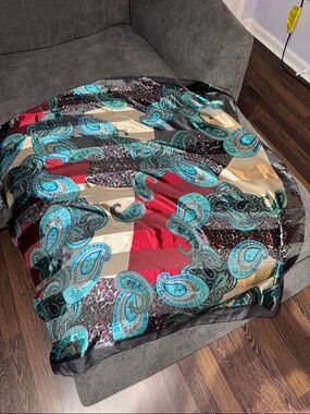 Satin Multi pattern Head warp/Scarf- Pashmina